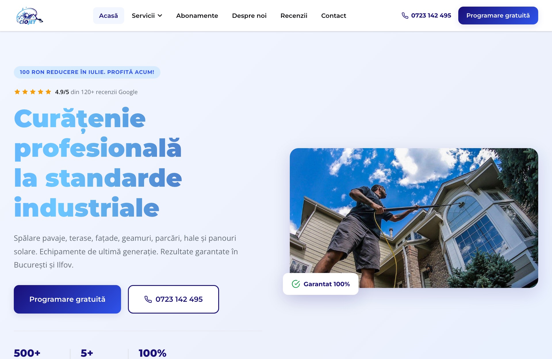 Site-ul CioJet — curățenie și igienizare profesională