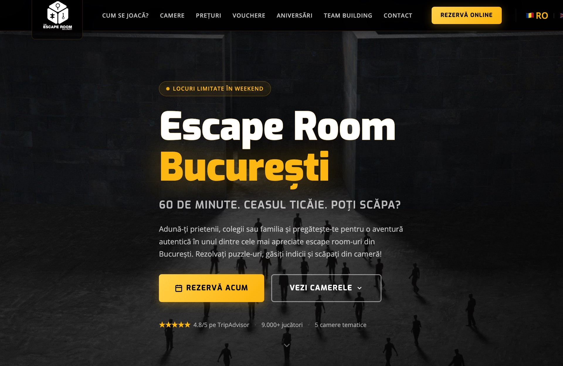 Site-ul TheEscapeRoom — escape room București